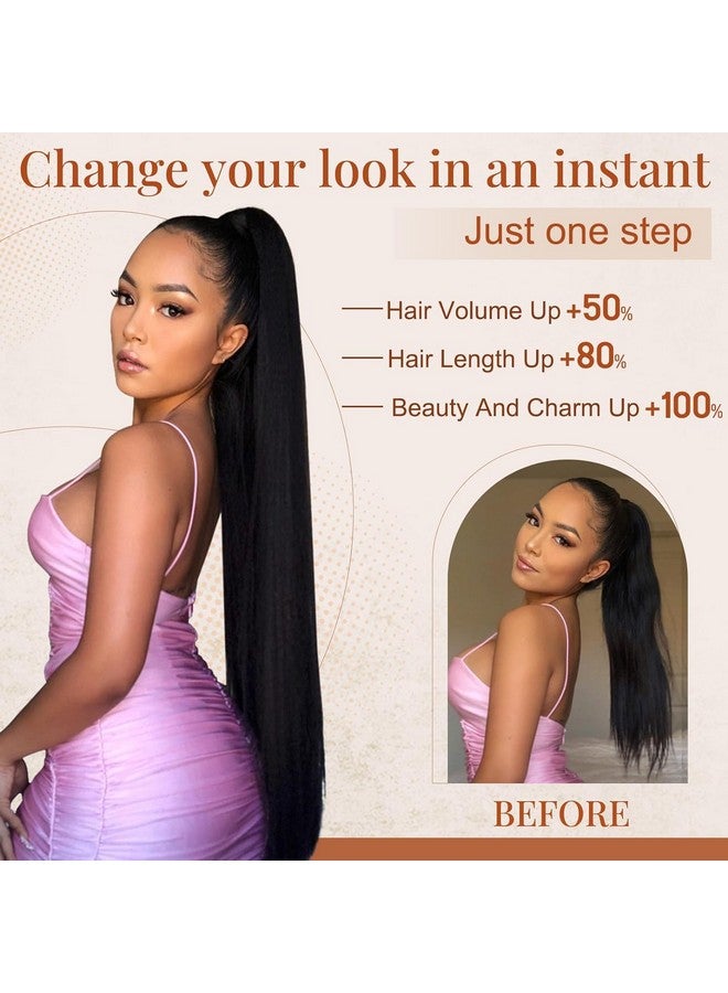 Artifice 30" Long Wrap Around Ponytail Hair Extension (Natural Dark Brown) - Image 5