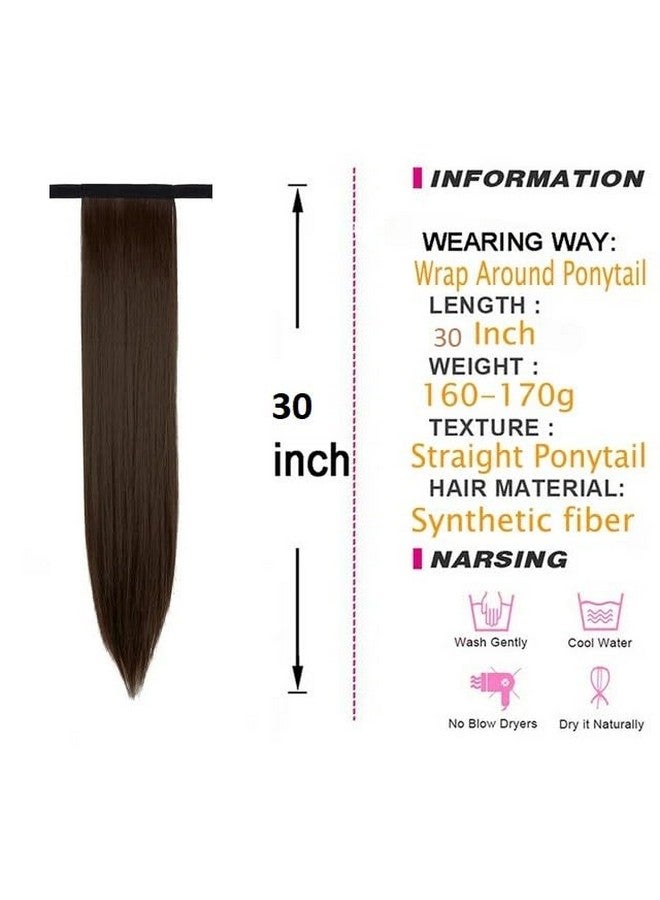 Artifice 30" Long Wrap Around Ponytail Hair Extension (Natural Dark Brown) - Image 3