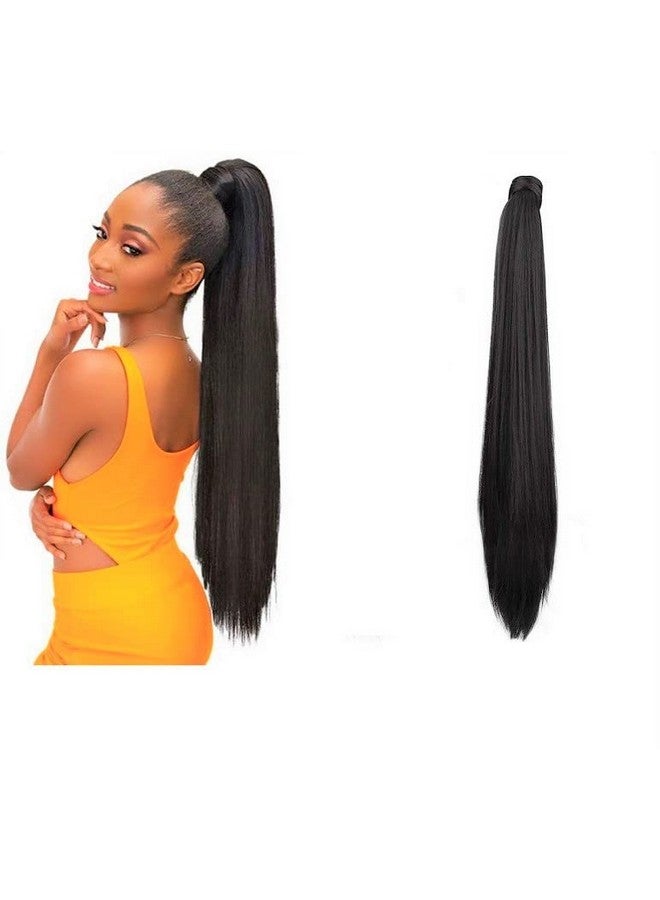 Artifice 30" Long Wrap Around Ponytail Hair Extension (Natural Dark Brown) - Image 2