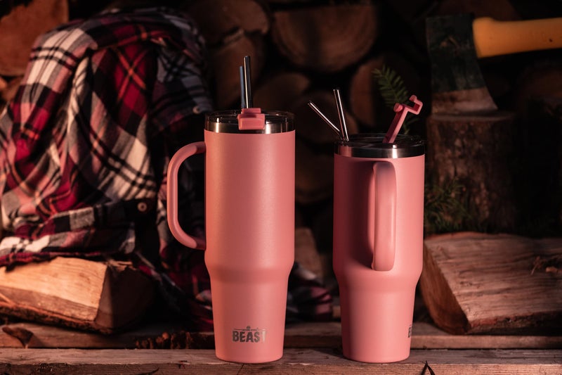 Greens Steel Beast 50 oz Tumbler Stainless Steel Vacuum Insulated Coffee Ice Cup Double Wall Travel Flask (Blossom Pink)  - Image 5