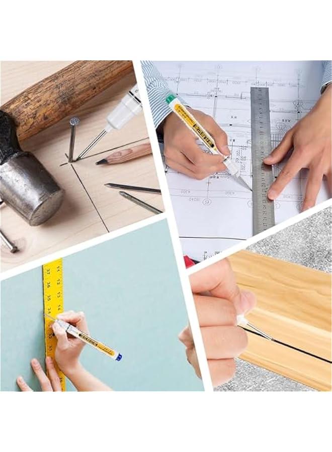 Generic 10PCS Long Head Deep Hole Marker, Permanent Markers Carpenter Ink Marker Pens 20mm Long Deep Nib Markers Waterproof Quick Dry Colorful Construction Markers for Bathroom Woodworking  - Image 3