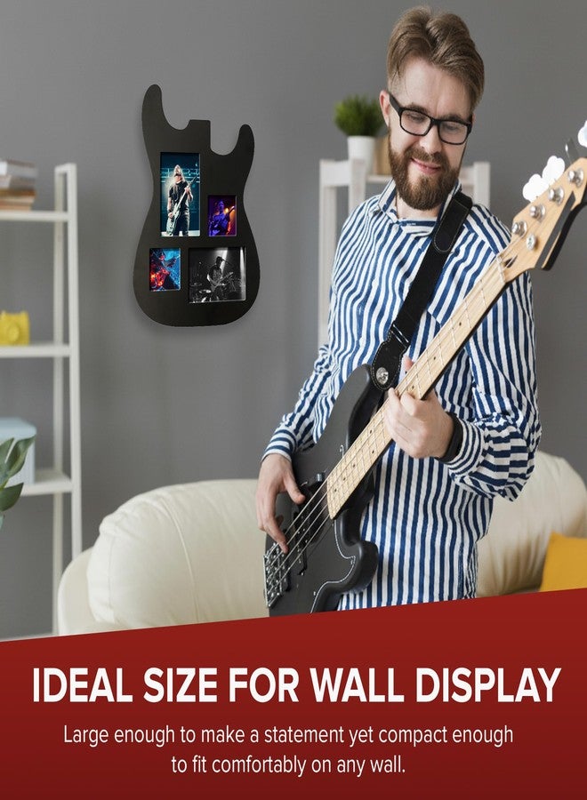Rise8 Studios Guitar Body Shaped Music Picture Frame for 4x6 and 3x4 Photos (Black Wood Color) - Image 4