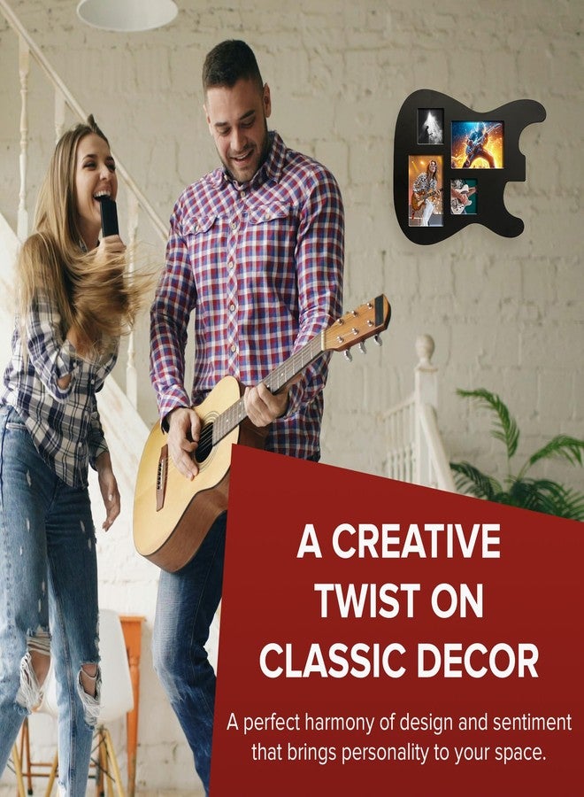 Rise8 Studios Guitar Body Shaped Music Picture Frame for 4x6 and 3x4 Photos (Black Wood Color) - Image 5