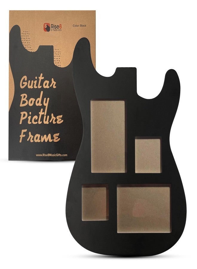 Rise8 Studios Guitar Body Shaped Music Picture Frame for 4x6 and 3x4 Photos (Black Wood Color) - Image 1