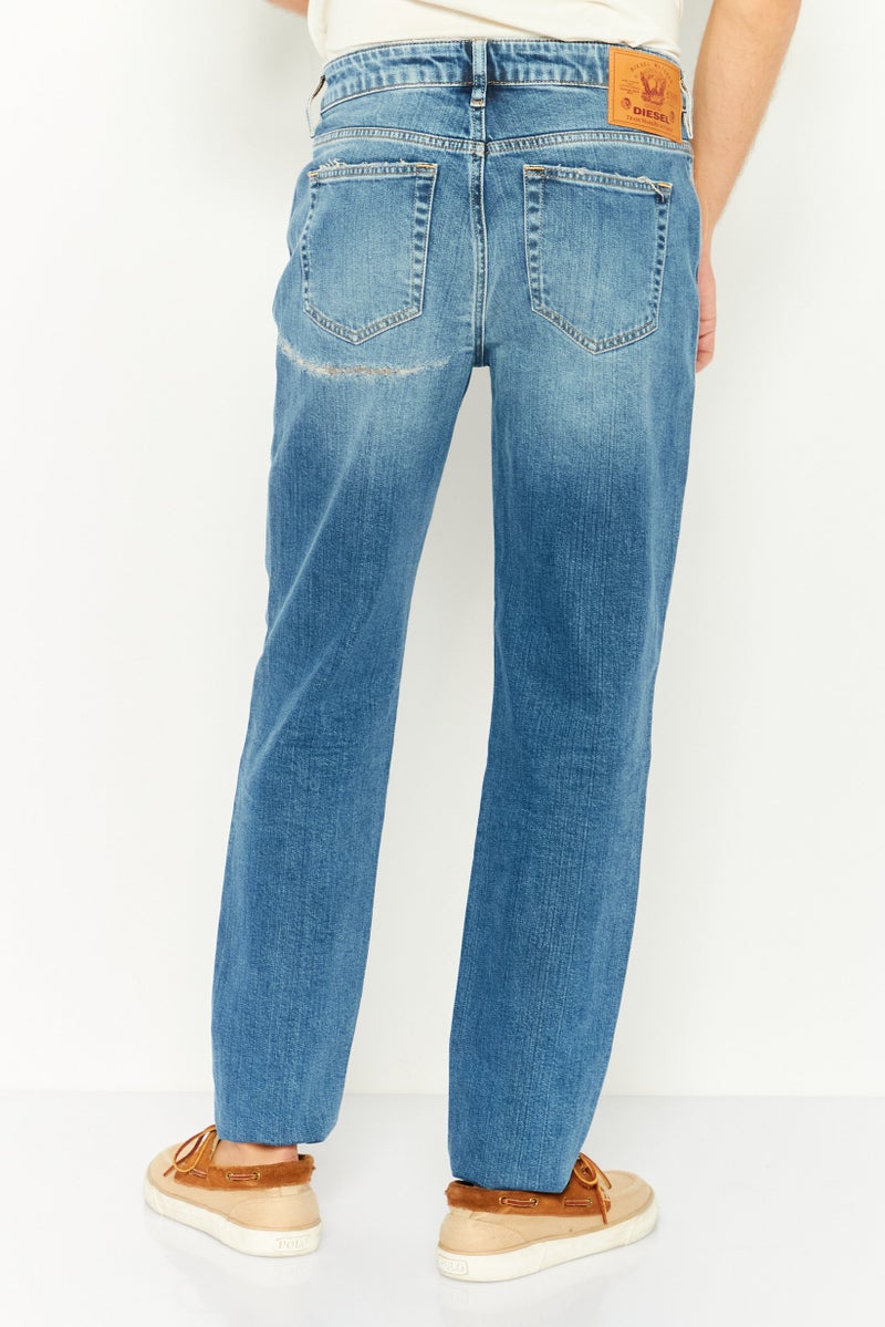 DIESEL جينز دنيم مغسول ضيق للرجال، أزرق - Image 4