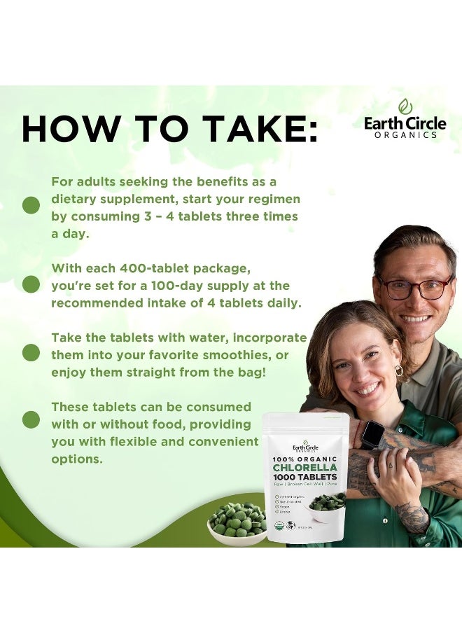 Earth Circle Organics - Earth Circle Organics Premium Chlorella - 1000 Tablets - Image 1