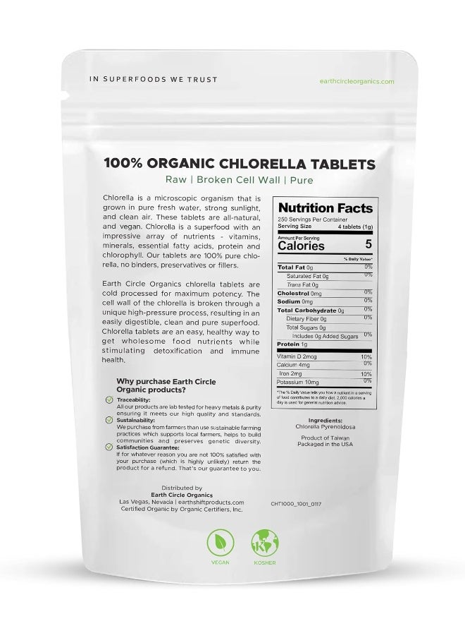 Earth Circle Organics - Earth Circle Organics Premium Chlorella - 1000 Tablets - Image 1