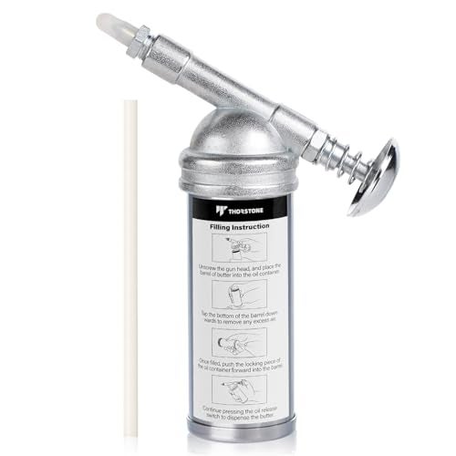 Thorstone Mini Grease Gun 3oz One Handed Operation PushType with Needle Nozzle for Lawn Mower Air Tool Bicycle - Image 1