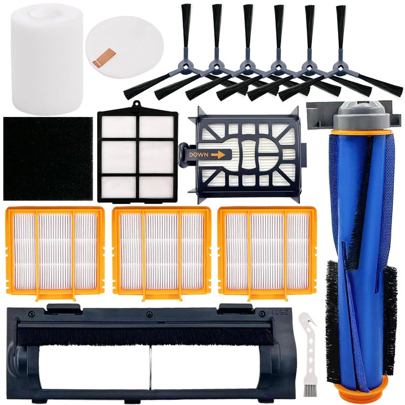 MalhSlix Replacement Parts for Shark AI AV2501S AV2511AE AV2610WA AV2501AE RV2502AE RV2400WD AI Ultra 2- in-1 Robot Vacuum, Main Brush, Filter, Side Brush, Roller Cover, Pre-Motor Foam & Felt Filter - Image 1