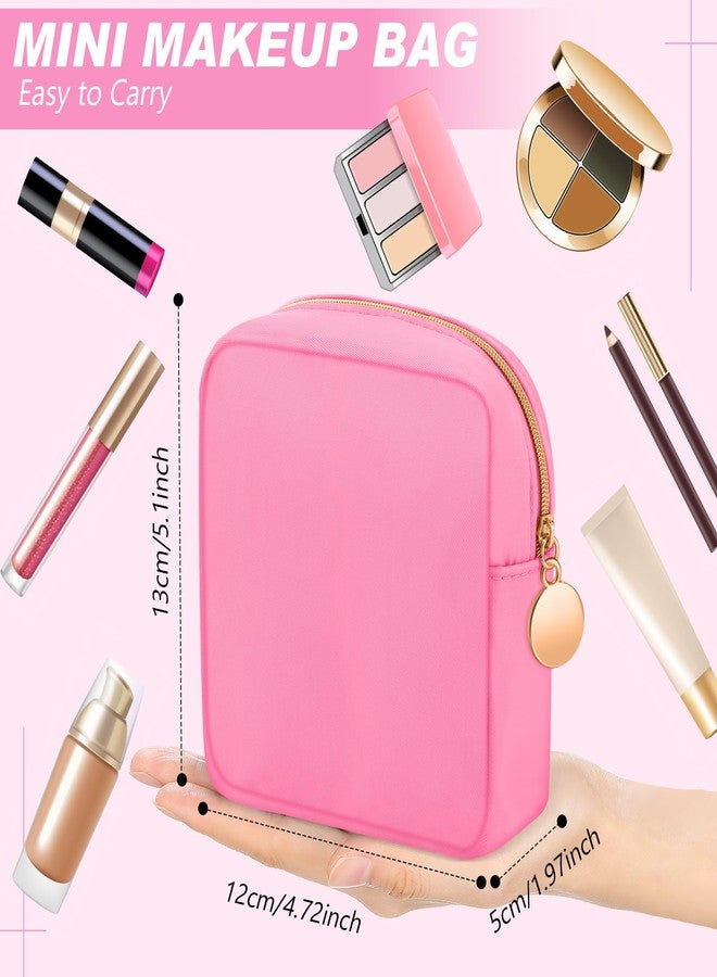 Kacctyen 12 Pcs Mini Makeup Bag Nylon Small Pouch for Purse Mini Square Nylon Pouch with Zipper Small Cosmetic Travel Makeup Bag Purse Organizer for Women(Pink Color,Regular) - Image 3