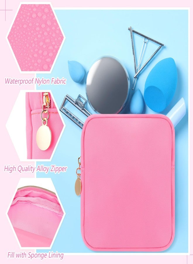 Kacctyen 12 Pcs Mini Makeup Bag Nylon Small Pouch for Purse Mini Square Nylon Pouch with Zipper Small Cosmetic Travel Makeup Bag Purse Organizer for Women(Pink Color,Regular) - Image 5