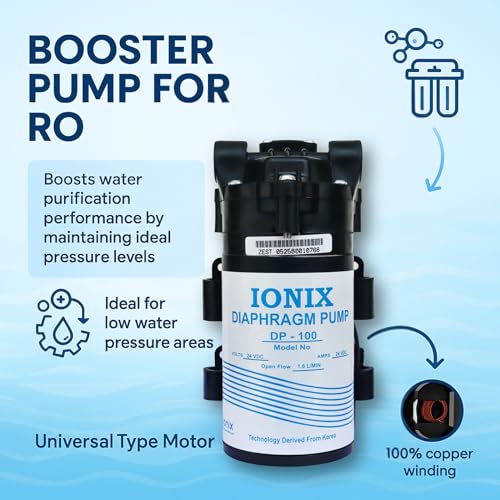 Ionix DP-100 RO Booster Pump 100 GPD, Ro Pump 100 GPD, Compatible with All Storage Type RO's, Universal Type Motor, 1 Year Warranty (100 GPD Universal RO Motor) - Image 4