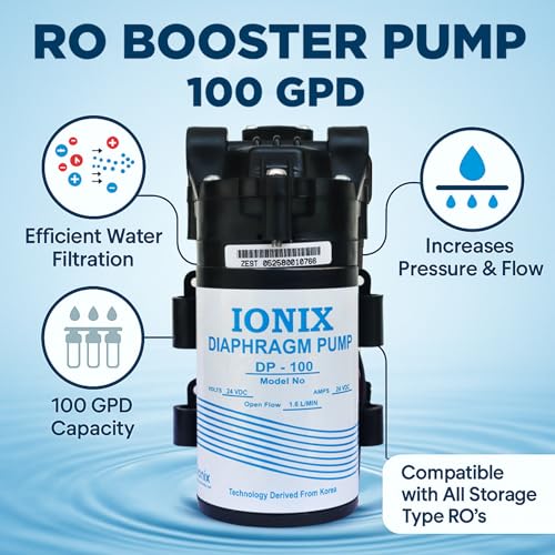 Ionix DP-100 RO Booster Pump 100 GPD, Ro Pump 100 GPD, Compatible with All Storage Type RO's, Universal Type Motor, 1 Year Warranty (100 GPD Universal RO Motor) - Image 2