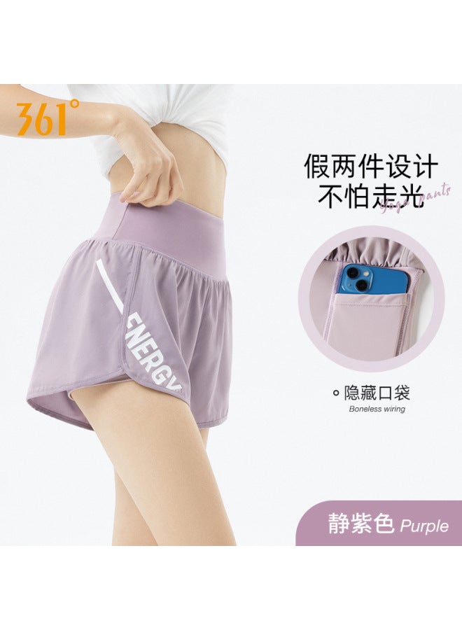 361 Sports Shorts Women's Summer Thin Yoga Anti-exposure Outer Wear Belly Control Three-point Sports Pants Fitness Short