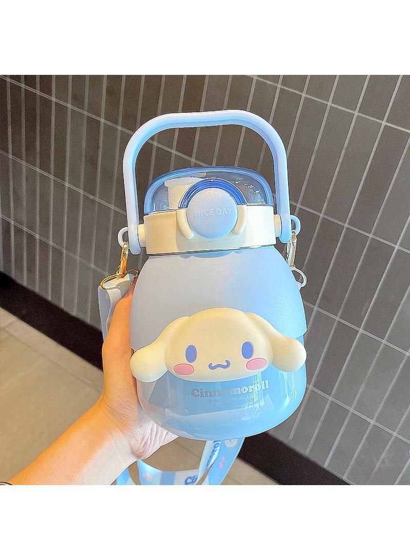 Cartoon Large Capacity Insulated Cup Water Convenient Carrying Straw Bottle