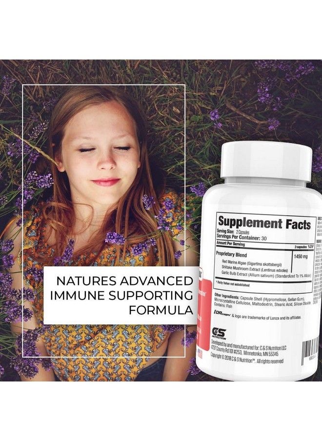 Herp Rescue - Healing Power Vanish Hpv Support Supplements Supports Healthy Immune Response 1450Mg Pure Shiitake Mushroom Extract & Red Marine Algae Supplements Immune System Booster 60 Capsules - Image 1