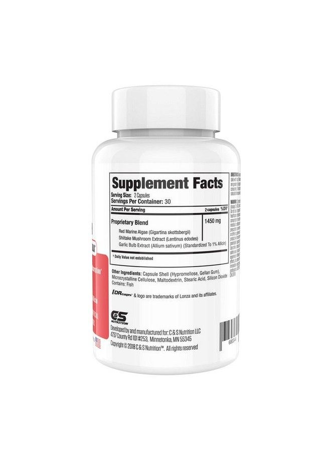 Herp Rescue - Healing Power Vanish Hpv Support Supplements Supports Healthy Immune Response 1450Mg Pure Shiitake Mushroom Extract & Red Marine Algae Supplements Immune System Booster 60 Capsules - Image 1