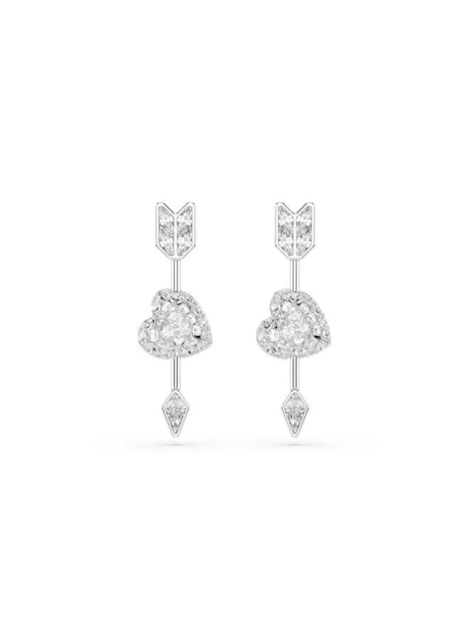 Idyllia Crystal Rhodium Plated Pierced Earrings