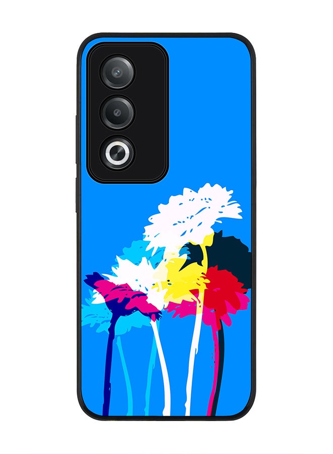 Stylizedd For Oppo A3 Pro / A80 Case,Slim fit Camera Protection, Shockproof Thin Phone cover - Bleeding Flowers (Blue) - Image 1