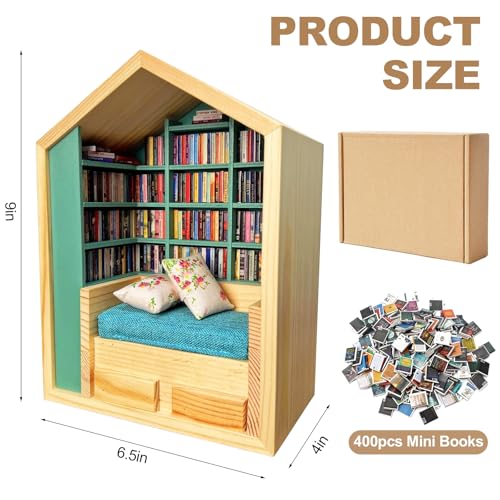 Wanheart 400 Pcs Mini BooksAnxiety BookshelfMini BookstoreShake Off Your AnxietyOffice Decor Mini BookshelfMiniature Book Library - Image 5