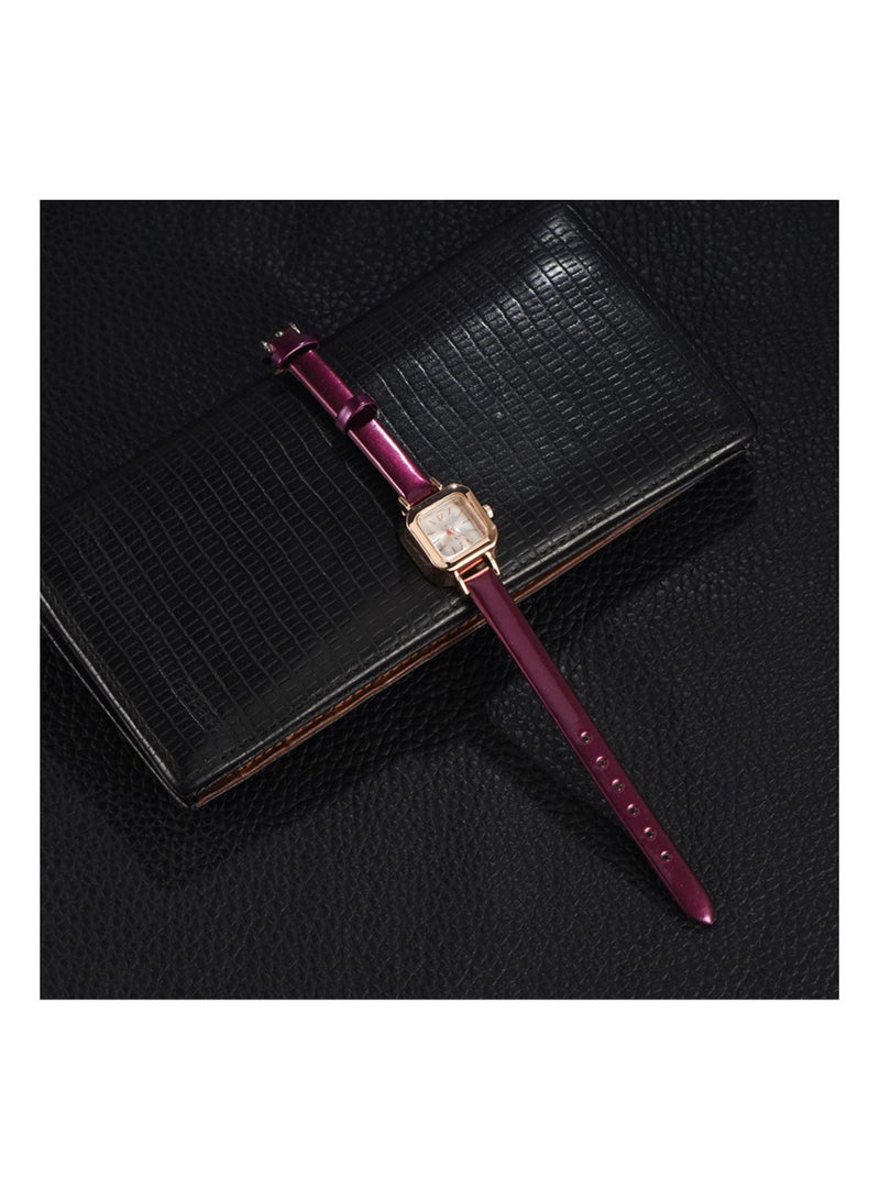Quartz Womens Watch Female Square Small Slim Light Leather Band Band Fashion Minimalist Thin Casual Dress Analog Young Girls Gifts Wrist Watch - Image 4