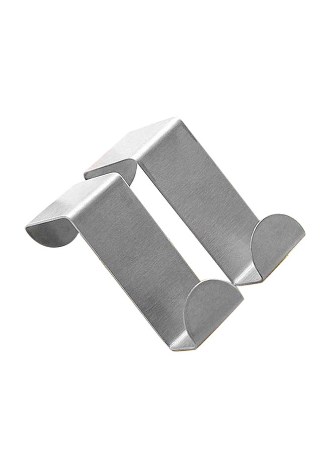 2-Piece Door Hook Set Silver 60x40mm  - Image 2