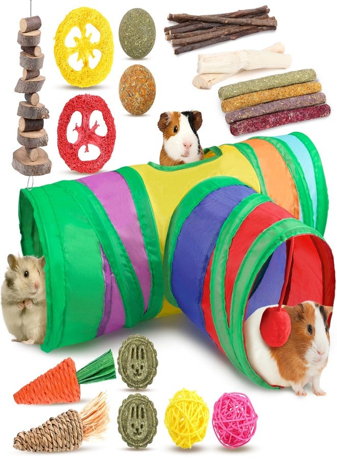 Sofier Guinea Pig Toys Tunnel Hideout Cage Accessories Chew Toys for Hamster Rabbit Ferret Rat Chinchilla Hedgehog Enrichment Playpen Boredom - Image 1