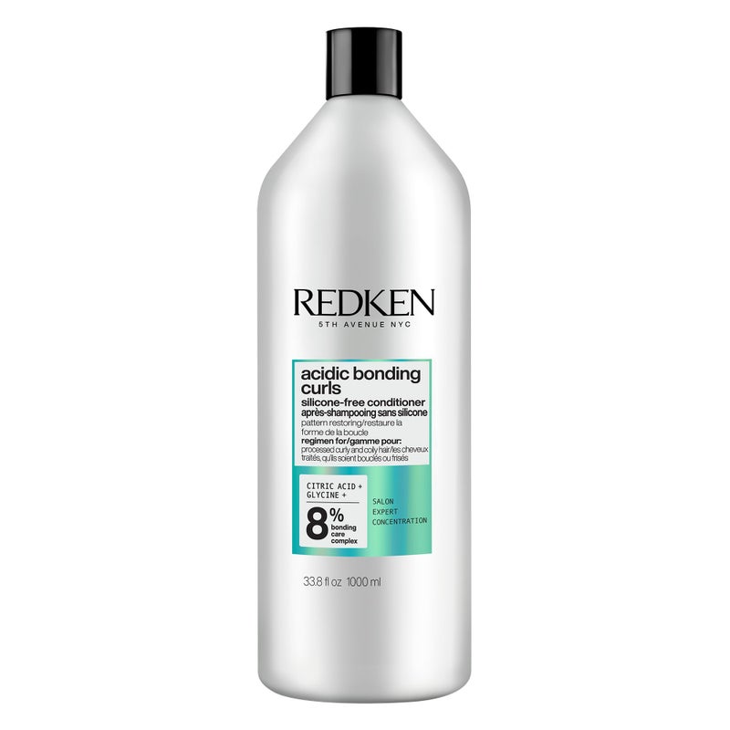 Redken Acidic Bonding Curls Silicone-Free Conditioner | For Coily and Curly Hair | Build Bonds and Repair Curl Strength | With Curl-Bond Technology & Coconut Oil | Liter - Image 1
