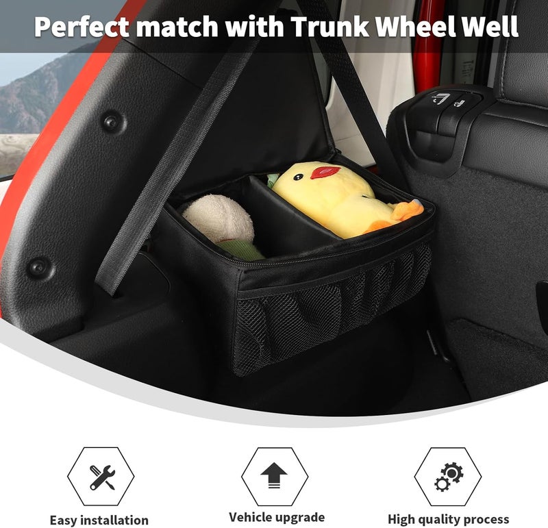 Linskip Wheel Well Storage Bag for 2024 Jeep Wrangler - Multi-Compartment Trunk Organizer - Image 5
