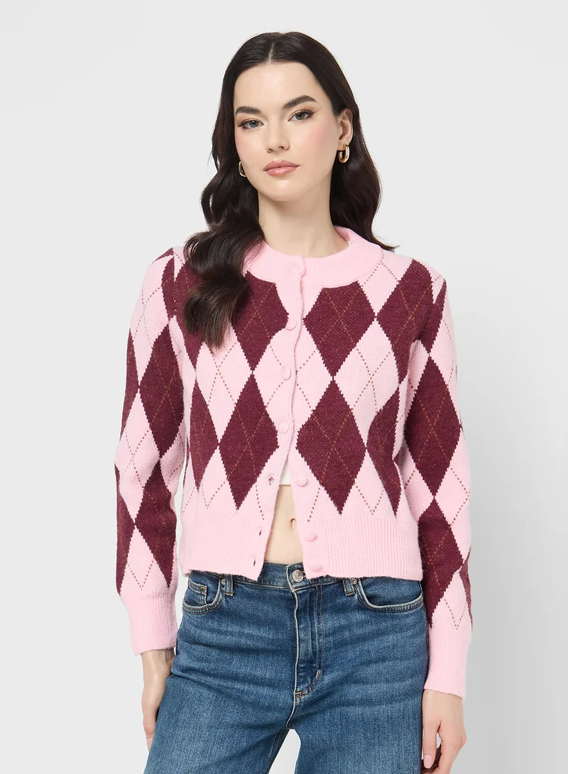 جينجر Knitted Acrylic Cardigan