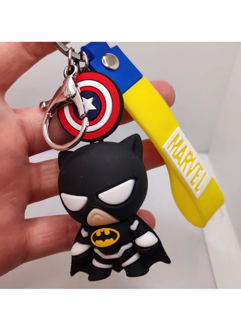 Marvel Keychain 3d Captain America Keychain Silicone With Metal Hook And Band | Avengers Keychains | Spiderman Keychain | Iron Man Keychain | Thor Keychain | Hulk Keychain For Bike , Men , Car , Boys