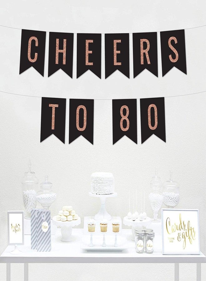 Festiko Cheers to 21st 30th 40th 50th 60th 70th 80th Year Banner for Bachelorette Party Decorations/Cheers to be Age Banner/Cheers to Year Banner (Cheers to 80 Years Banner) - Image 1