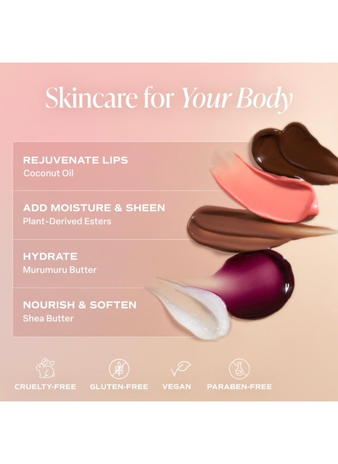 Saltair Saltair Hydrating Lip Oil Balm, Clear and Tinted Lip Gloss, Essentials Shades 5-Pack. Moisturizing Vegan Conditioning for Dry Cracked Lips with Glossy High-Shine Finish. Coconut Vanilla Flavor  - Image 4