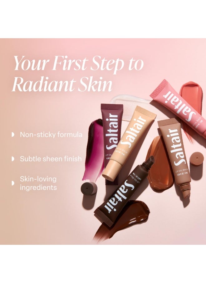 Saltair Saltair Hydrating Lip Oil Balm, Clear and Tinted Lip Gloss, Essentials Shades 5-Pack. Moisturizing Vegan Conditioning for Dry Cracked Lips with Glossy High-Shine Finish. Coconut Vanilla Flavor  - Image 2