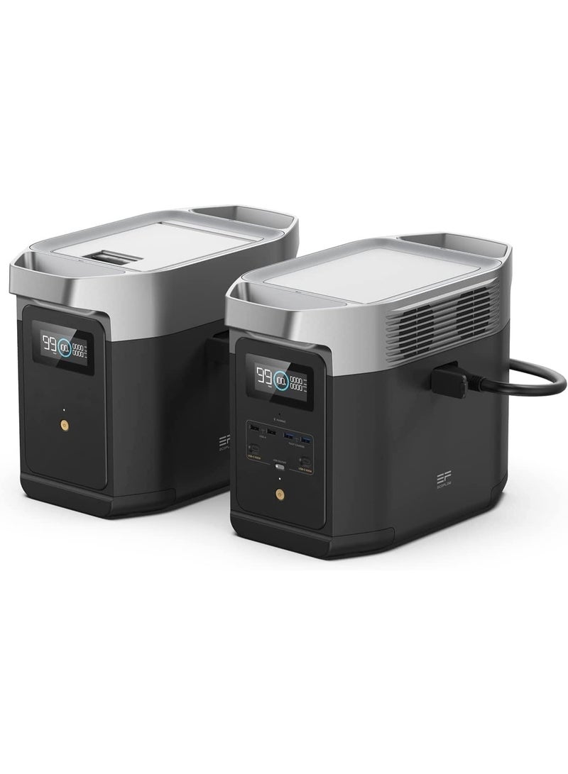 ECOFLOW EF ECOFLOW Portable Power Station DELTA2 with Smart Extra Battery, Expand Capacity from 1024Wh to 2048Wh, Solar Generator for Home Backup, Emergency, Outdoor Camping - Image 1