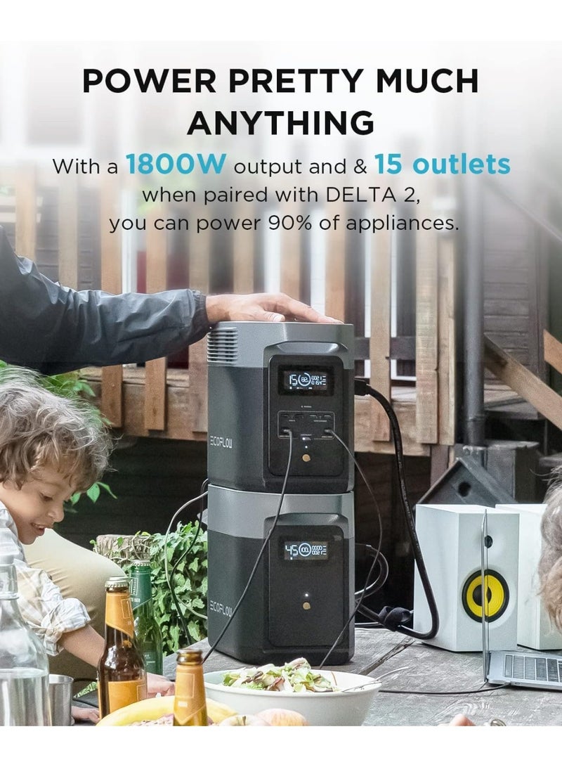 ECOFLOW EF ECOFLOW Portable Power Station DELTA2 with Smart Extra Battery, Expand Capacity from 1024Wh to 2048Wh, Solar Generator for Home Backup, Emergency, Outdoor Camping - Image 3