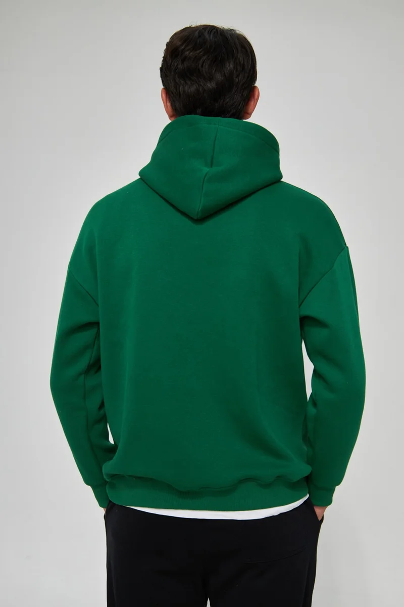 ام ار اس كلوثينج Men's Smoke Unisex Plain Hooded Collar Cotton Pocket Detailed Sweatshirt
