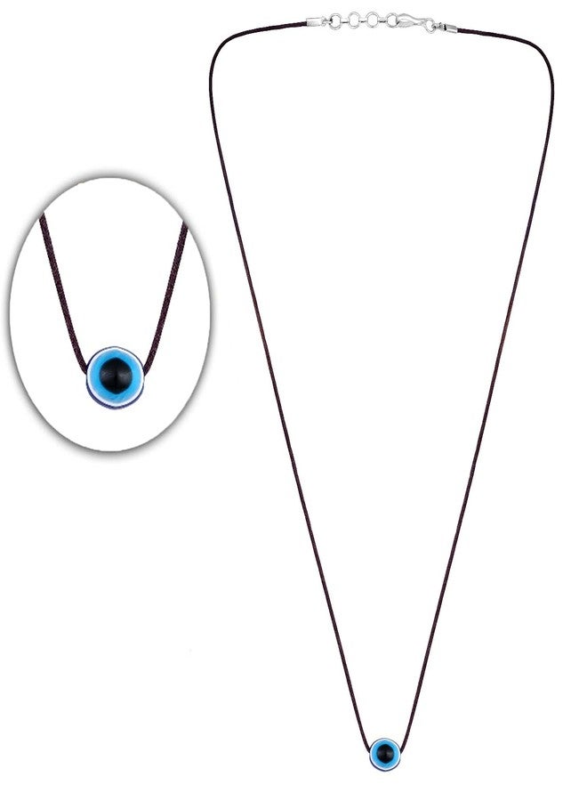 Mahi Evil Eye Pendant Necklace with Black Rope for Men and Women (PS1101857R) - Image 3