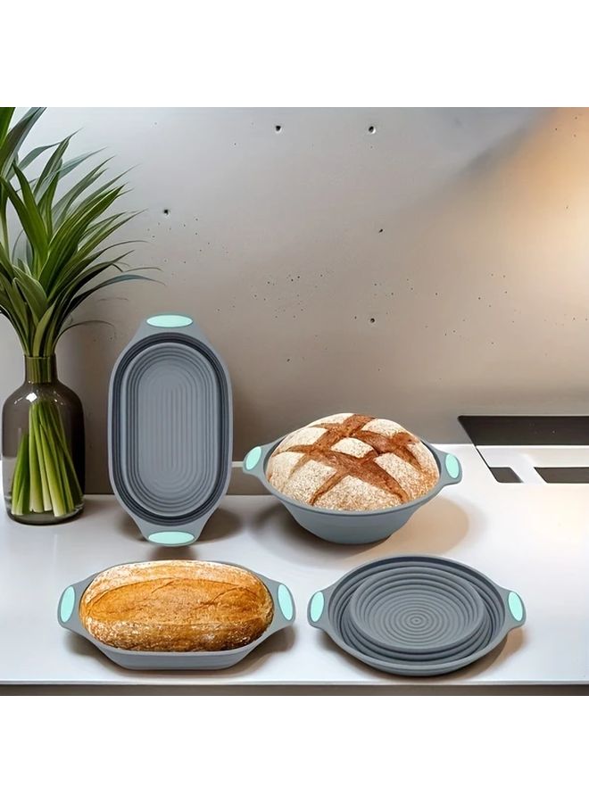 Round Silicone Foldable Bread Proofing Basket With Lid Oven Safe To 480F - Image 5