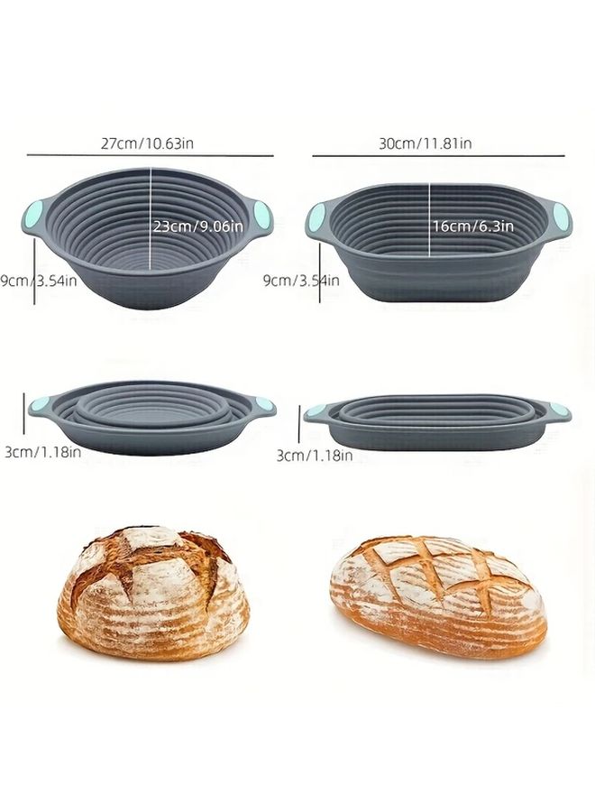 Round Silicone Foldable Bread Proofing Basket With Lid Oven Safe To 480F - Image 3