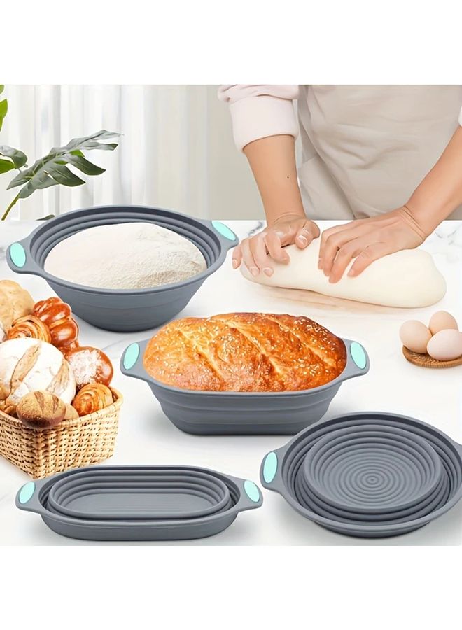 Round Silicone Foldable Bread Proofing Basket With Lid Oven Safe To 480F - Image 1