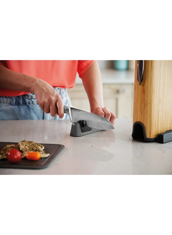 Berghoff Leo Legacy Non-Slip Base Two-Stage Knife Sharpener Grey 4.44 x 3.88 x 17.8 cm 3950389