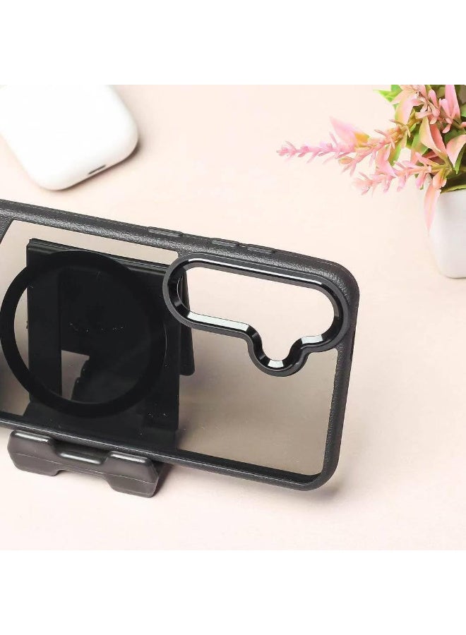 Magnetic case for Samsung Galaxy S25 Ultra, Full Camera Protection with lens, Compatible with wireless charging, Transparent clear, Shockproof Case For samsung s25 ultra (Black) - Image 2