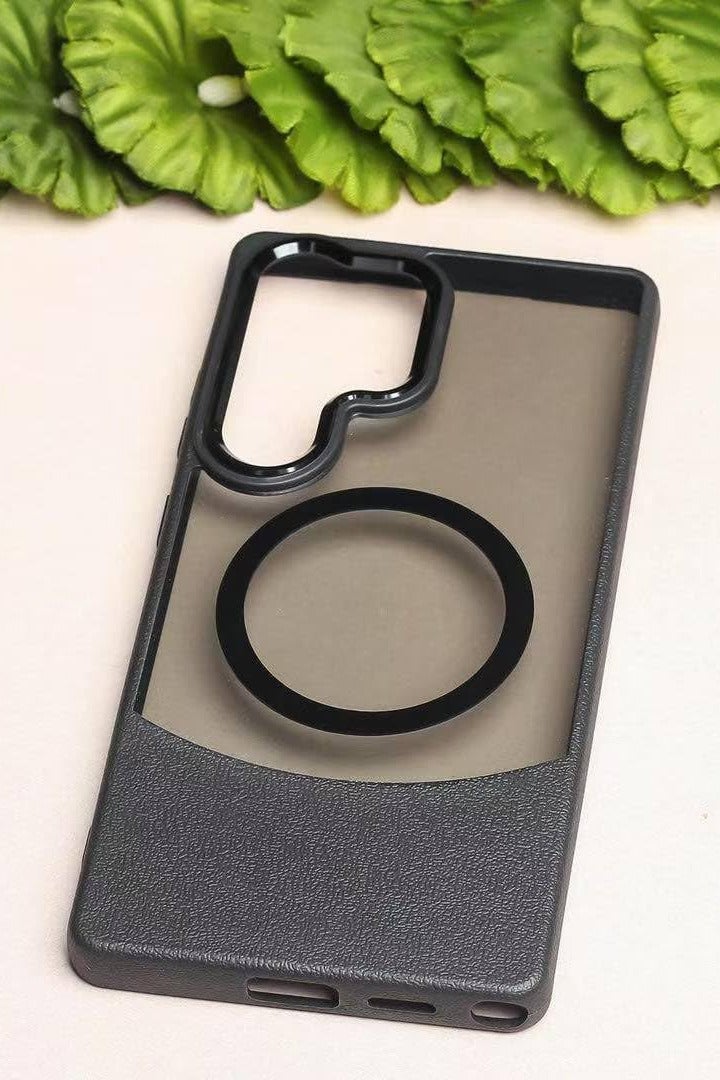 Magnetic case for Samsung Galaxy S25 Ultra, Full Camera Protection with lens, Compatible with wireless charging, Transparent clear, Shockproof Case For samsung s25 ultra (Black) - Image 1