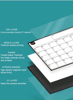 Muyixin Magnetic Dry Erase Calendar Whiteboard with 5 Dry Erase Markers Multicolour  - Image 4