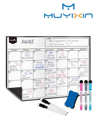 Magnetic Dry Erase Calendar Whiteboard with 5 Dry Erase Markers Multicolour - pzsku/Z3FD86A077E6EF2017B4CZ/45/1746221579/79171457-d6f5-43de-bda0-d93df381b77b