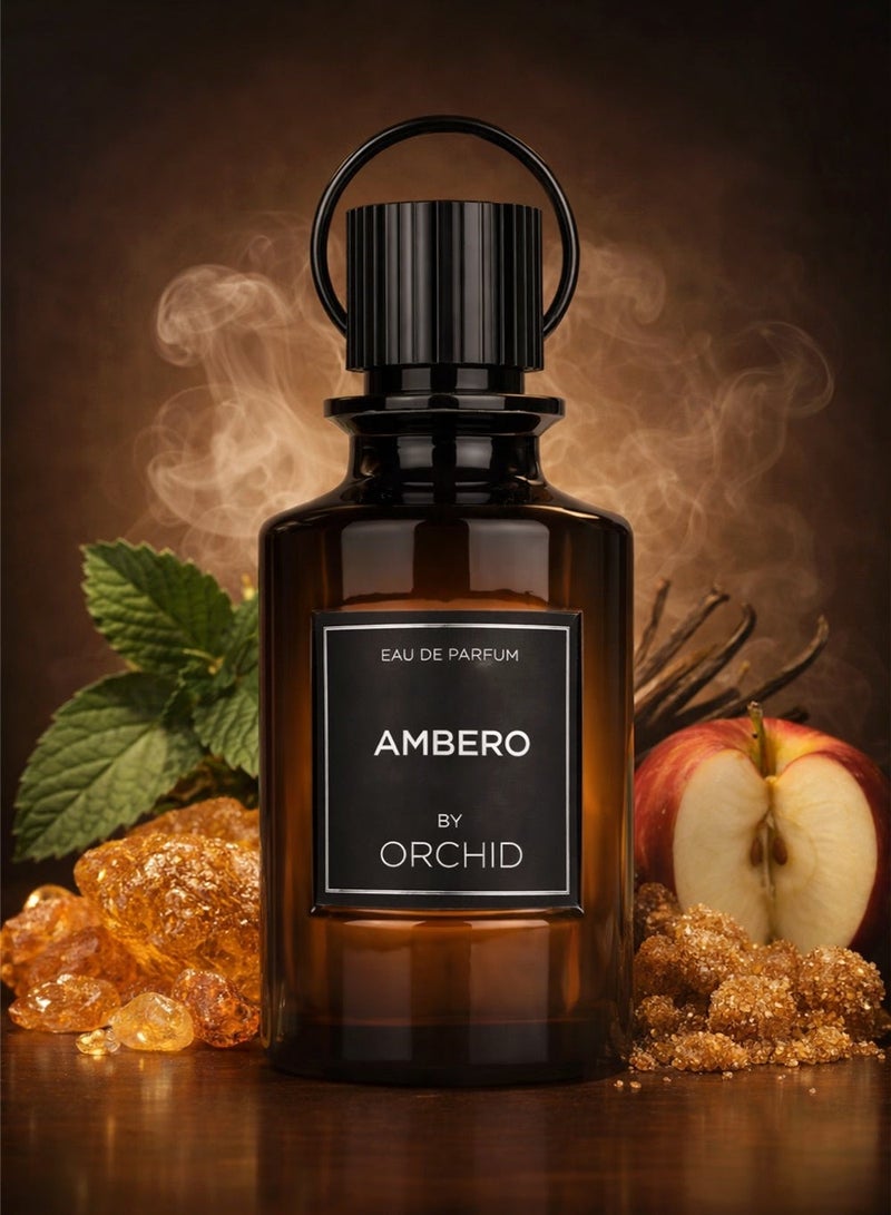 Orchid Ambero Eau de Parfum 100ml for Men | Orchid | Long Lasting Amber Woody Perfume with Bergamot, Pink Grapefruit, Apple, Patchouli, Brown Sugar, Vanilla & Oakmoss - Image 1