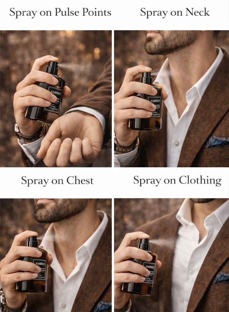 Orchid Ambero Eau de Parfum 100ml for Men | Orchid | Long Lasting Amber Woody Perfume with Bergamot, Pink Grapefruit, Apple, Patchouli, Brown Sugar, Vanilla & Oakmoss - Image 4