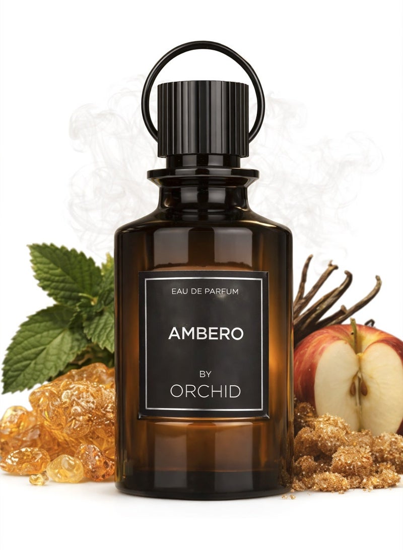 Orchid Ambero Eau De Parfum 100ML Perfume for Men Long Lasting Amber Woody Bergamot Grapefruit Apple Patchouli Vanilla Oakmoss - Image 1