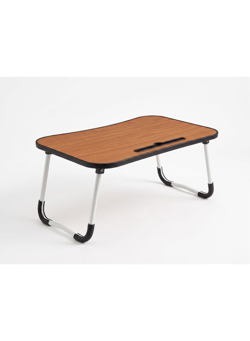 Foldable Bed Table & Laptop Desk with Cup Holder and Tablet Slot, Portable Wooden Lap Tray for Working and Studying - Image 2